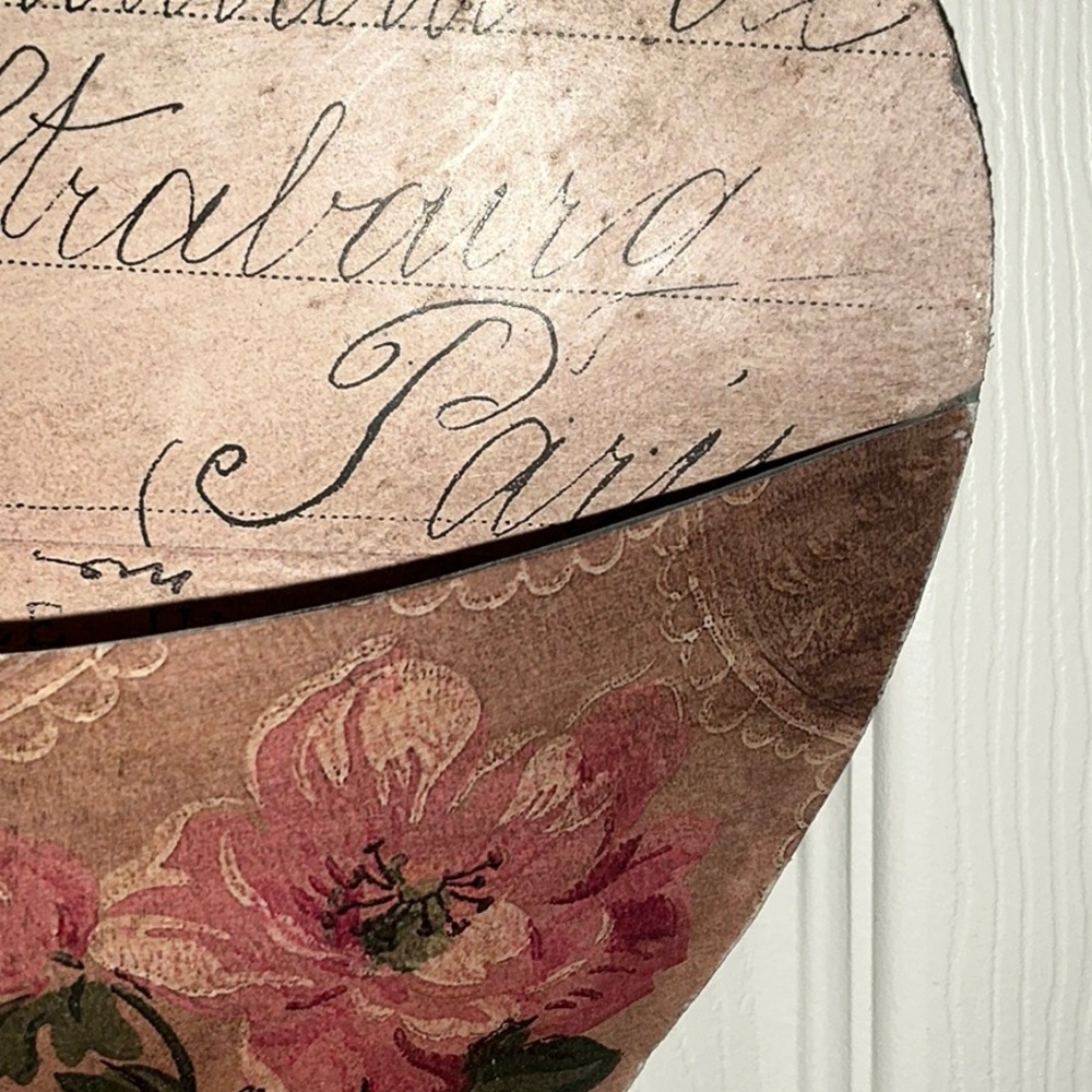 Heart-Shaped Wall Hanging with Floral Design Vintage